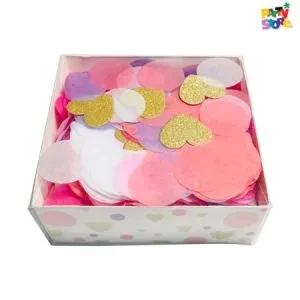 confetti combinacion corazones - cajita pvc (rr)