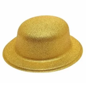 gorro bombin glitter dorado (rr)