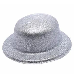 gorro bombin glitter plata (rr)