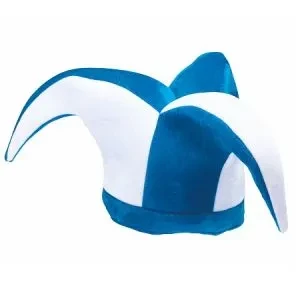 gorro arlequin celeste y blanco (rr)