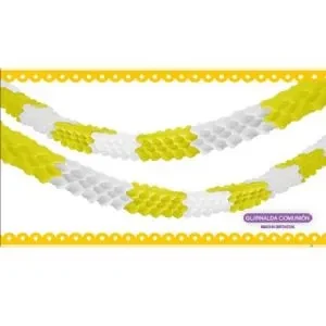 guirnalda panal amarillo y blanco 200x8x6 cm - bolsa x 4 unidades (rr)