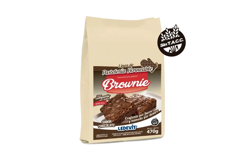 brownie chocolate premezcla horno x 470 grs. (ledevit)