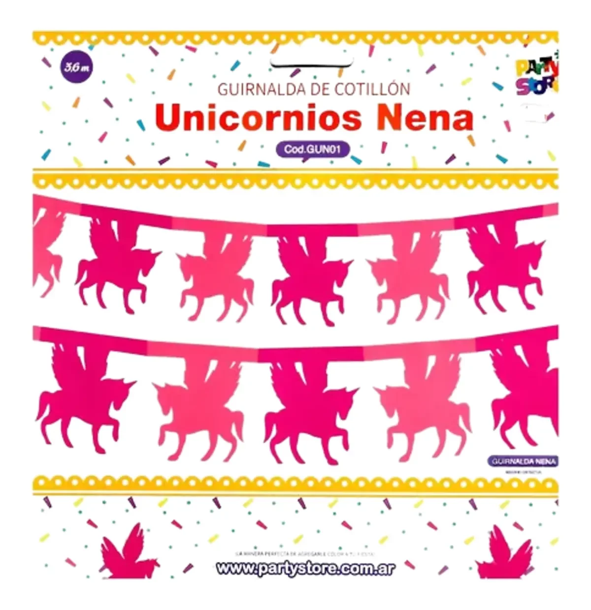 guirnalda unicornios nena 360x20x20 cm (rr)