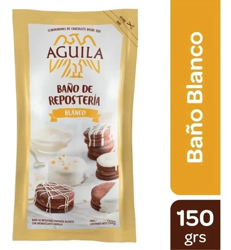 chocolate bano reposteria sachet blanco aguila 1013333 x 150 grs display x 12 (p-ser) 