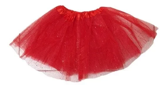 pollera tutu con brillo (qt-ya) rojo