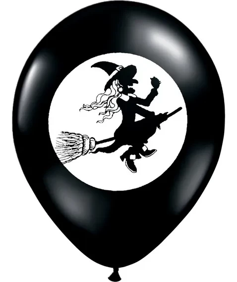 globo deco 12" x50u (globo-deco) bruja negro