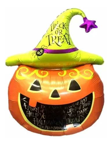 globo mylar 24" suelto (qt) calabaza trick and treat