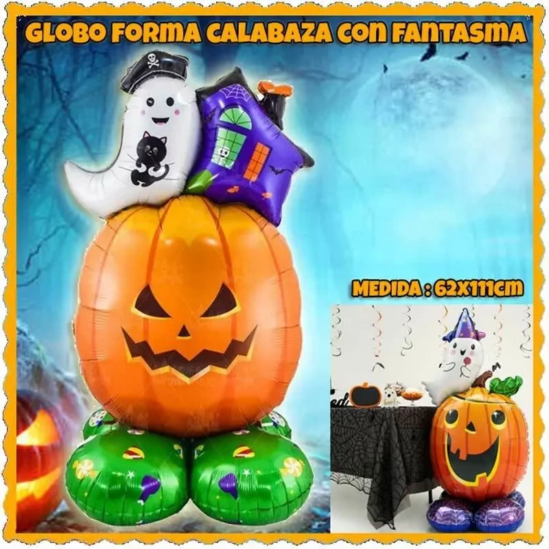 globo mylar gigante (qt) calabaza con fantasma