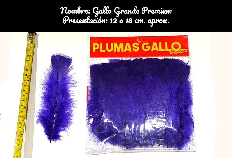 pluma gallo grande remium x50 (plumas) 