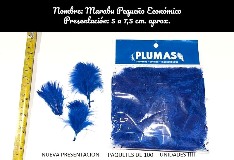 pluma marabu pequenas economica x100 (plumas) 