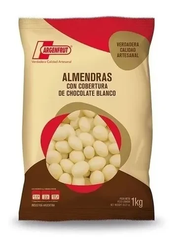 almendras con chocolate blanco x 1kg - argenfrut (plat)