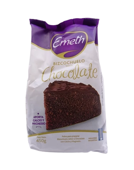 polvo p/bizcochuelo chocolate x 450grs - emeth (plat)