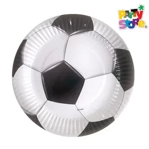 plato de polipapel 17cm *football* x 6 unidades (rr)