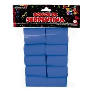 rollo serpentina azul - bolsa x 10 (rr)