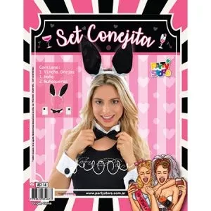 set conejita - orejas + cuello + pulseras (rr)