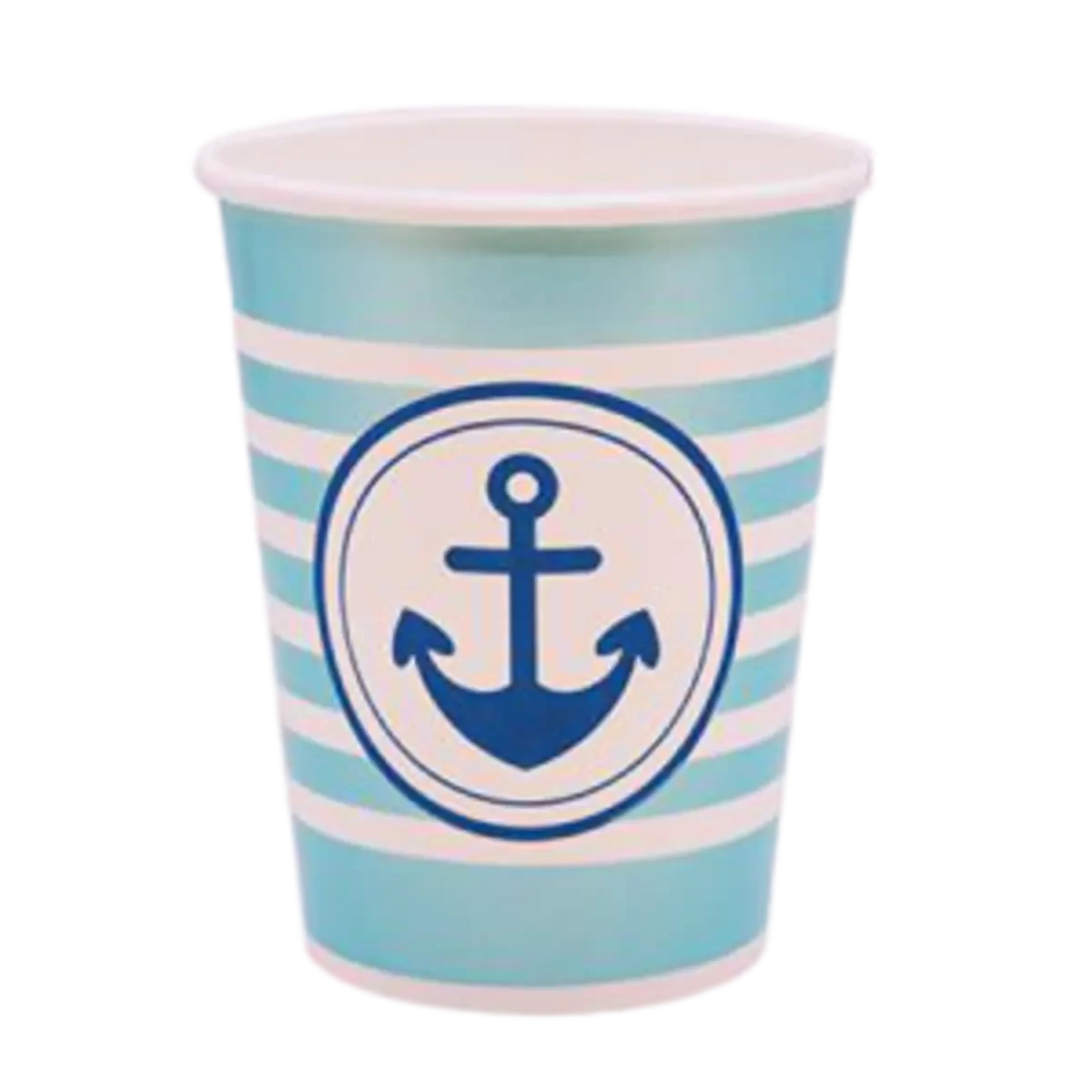 vaso de polipapel perlado marinero celeste 266cc x 6 un. (rr)