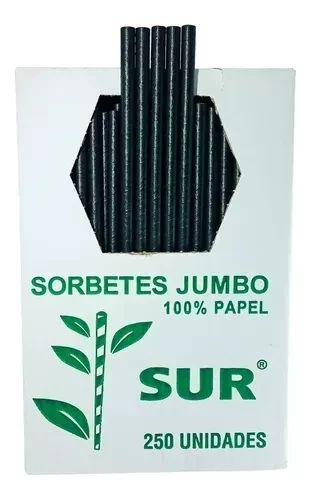 sorbete jumbo polipapel 23 x 0,9 cm x250u (cmv) negra