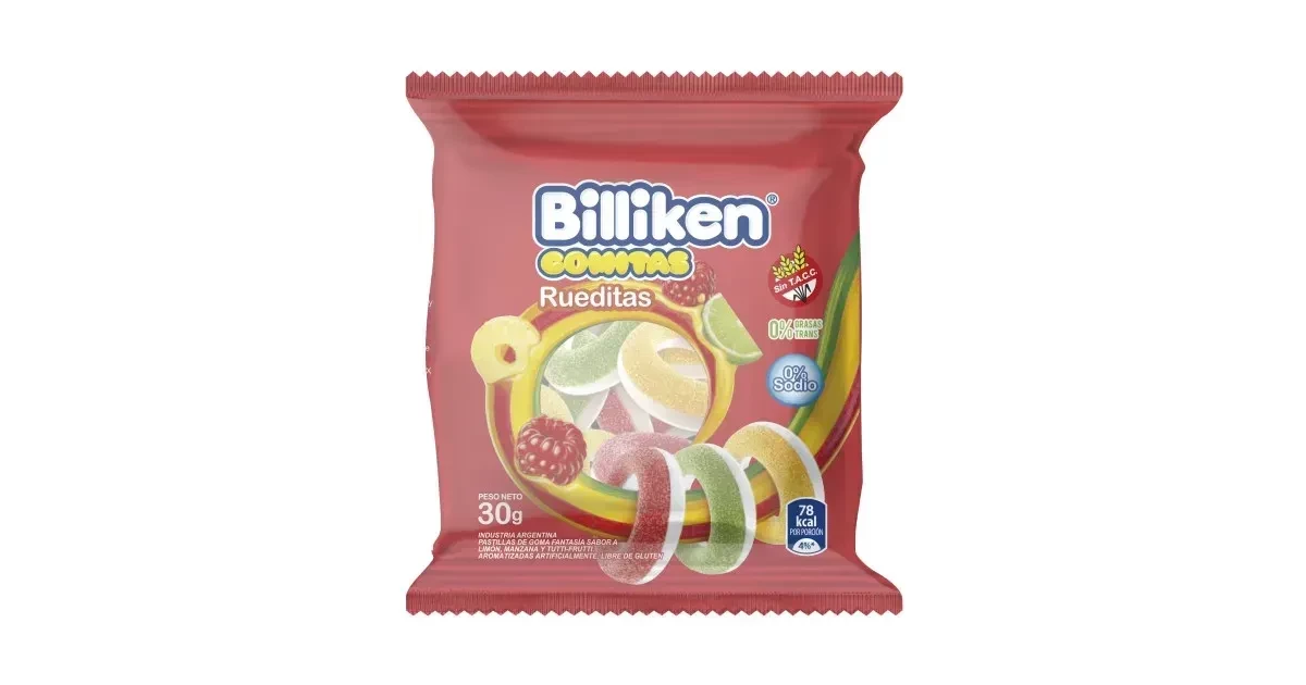 gomita billiken/yummy x12u x30grs (ldv-b-gom) rueditas