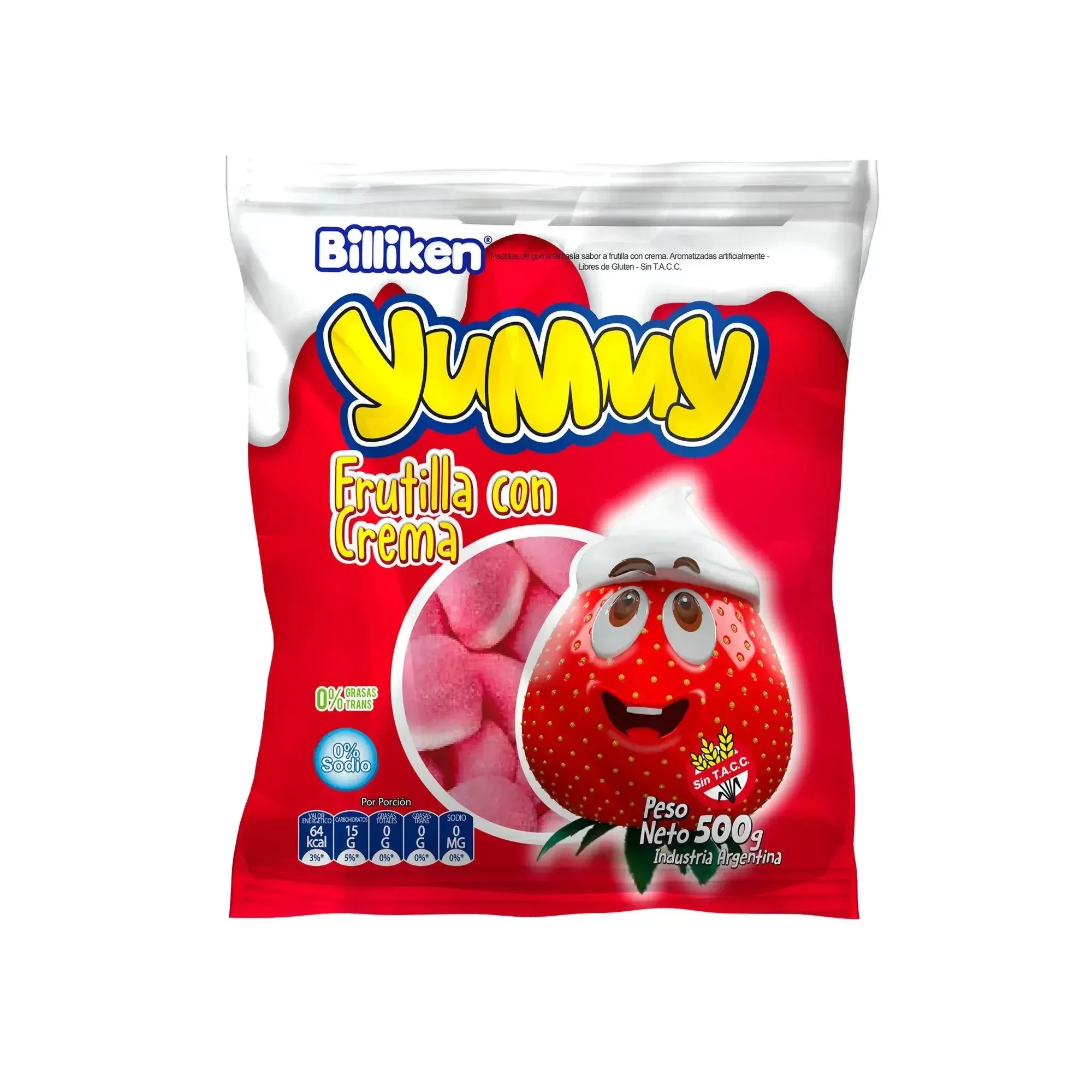 gomita billiken/yummy x500grs (ldv-b-gom) frutilla c/crema