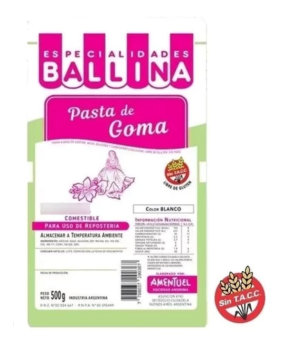 pasta de goma ballina x500 grs (calb) 