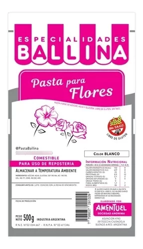 pasta para flores ballina x500grs (calb) 