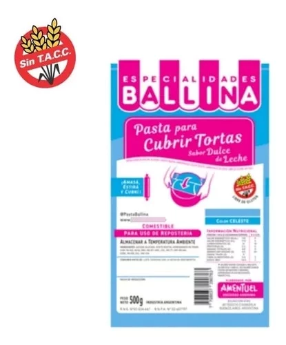 pasta ballina formula h color celeste x500grs. (calb) 