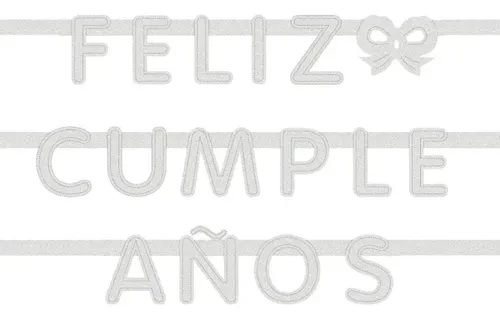 banner feliz cumpleanos plateado glitter 160 cm (rr)