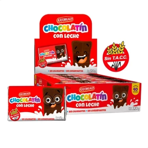 chocolate negro georgalos chocolatin x40 unidades (dvita) 