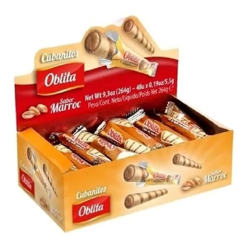 caja cubanitos oblita x 48 unidades (dvita) sabor marroc