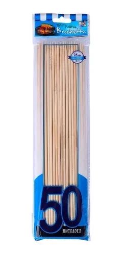 palito brochette 25cm x 50 unidades bolsa azul (rr)