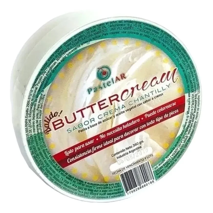 buttercream pastelar 360 grs (pastelar) chantilly