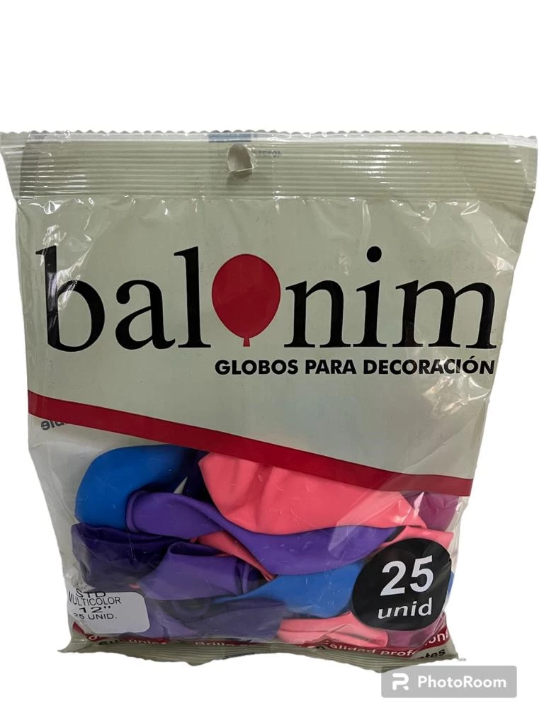 bolsa de globos perlados x 25 (dimp) multicolor