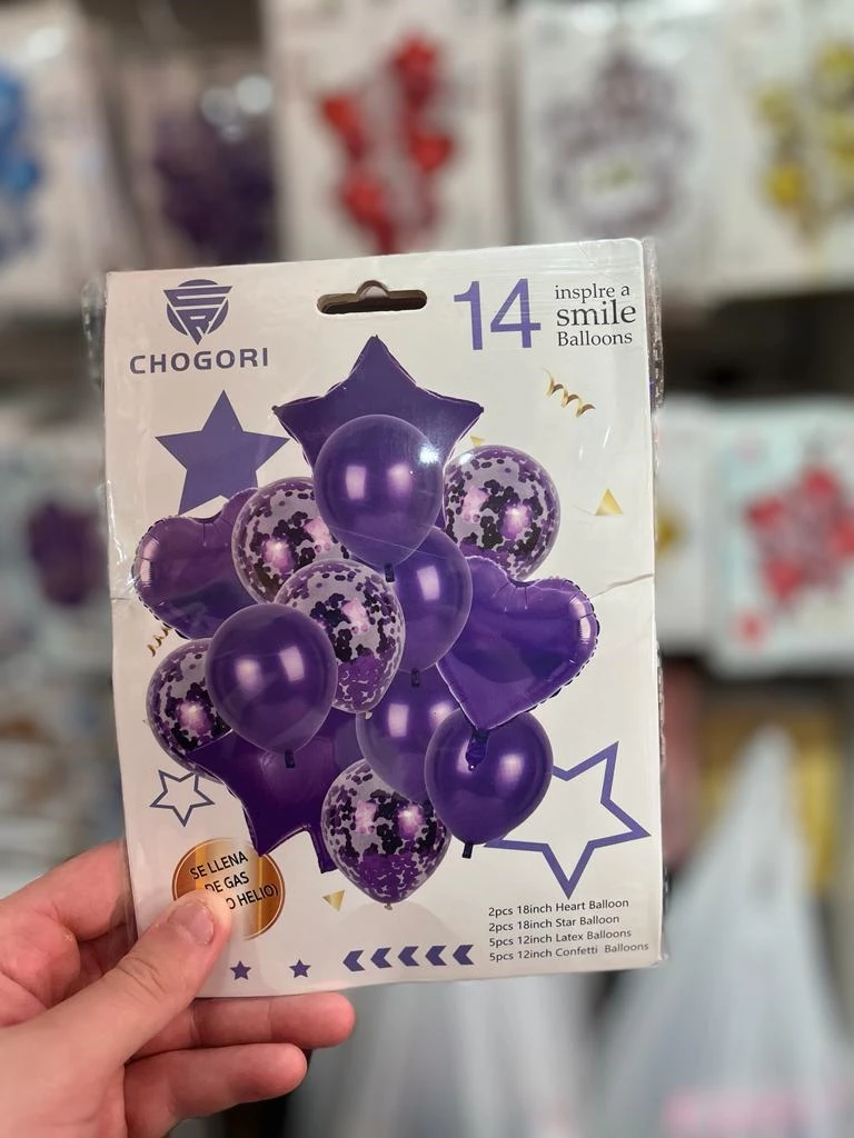 set de globos x 14 unidades (dimp) violeta