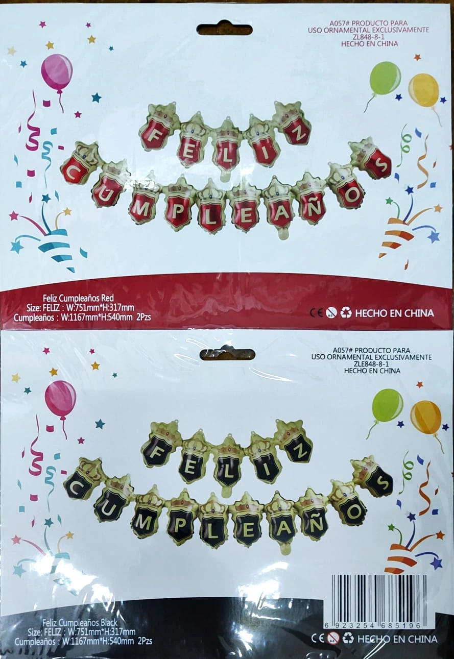 globo mylar set feliz cumple (qt)