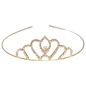 tiara diadema dorada con strass (rr)