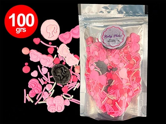 sprinkles decorativos holy place muneca rosa x100grs (calb)