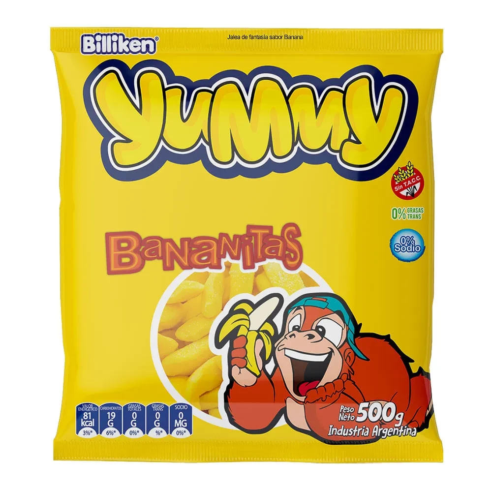 gomita billiken/yummy x500grs (ldv-b-gom) bananitas