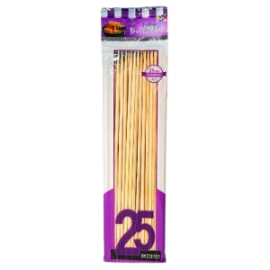 palito brochette gruesos 25cm x 25 un. bolsa violeta (rr)