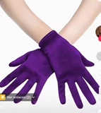 guantes satinados violeta cortos (rr)