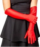 guantes satinados rojos largos - 55cm (rr)