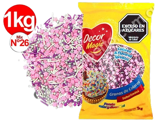 sprinkles decor magic mix estrellas rosa bebe n26 x1kg (calb)