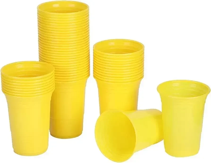 vaso 300cc color x100u amarillo 5 tiras solo mercado libre (partypack)