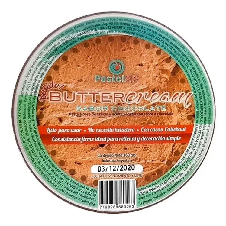 buttercream pastelar chocolate 360 grs (pastelar)