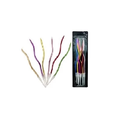 vela 15 cm x 50mm metalizada con ondas multicolor (blisterx6u) - y1213-ve01 (lowcost)