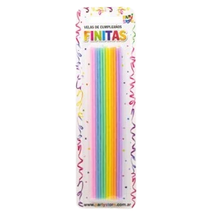 velas finitas 17cm neon - blister x 24 u (rr)