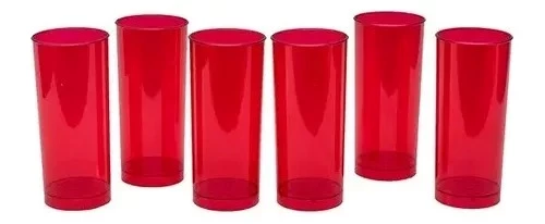 vaso trago largo rojo x10