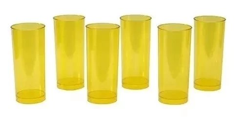 vaso trago largo amarillo x10