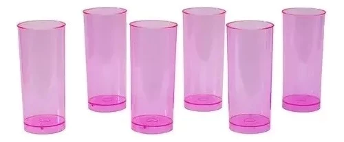 vaso trago largo fucsia x10