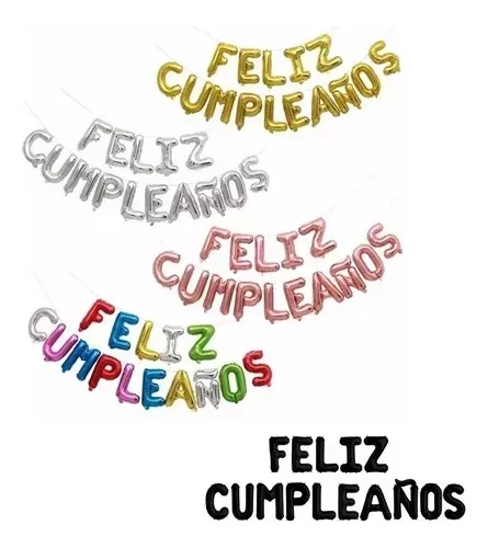 globo mylar 14" frase feliz cumpleanos (qt-zle) 