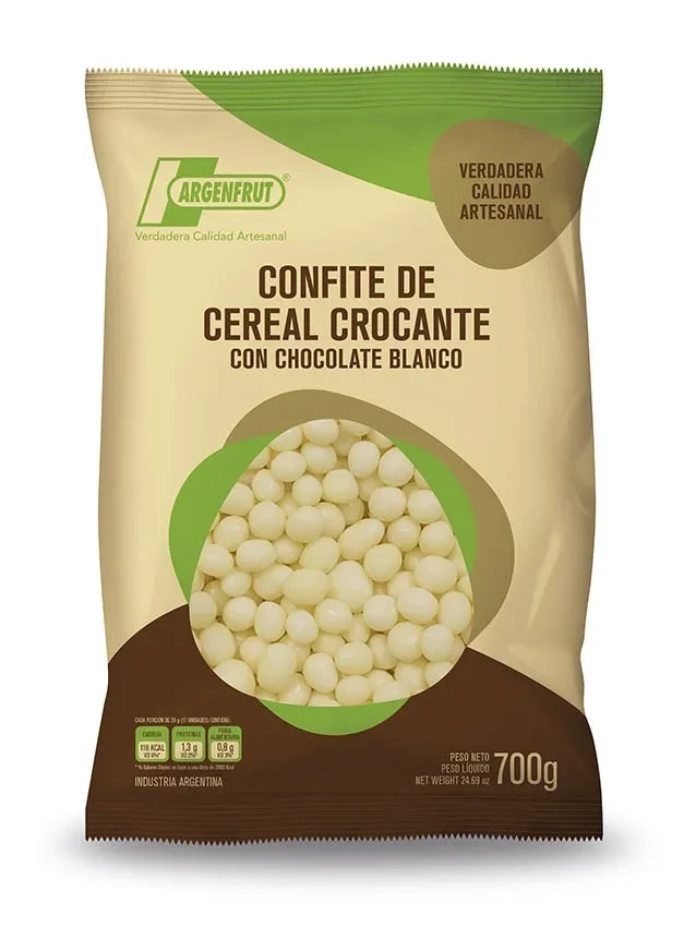 cereal confite con chocolate blanco x 700grs (plat)